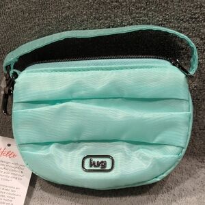 Lug Disco Pleated Pouch - Aquamarine Blue - NWT
